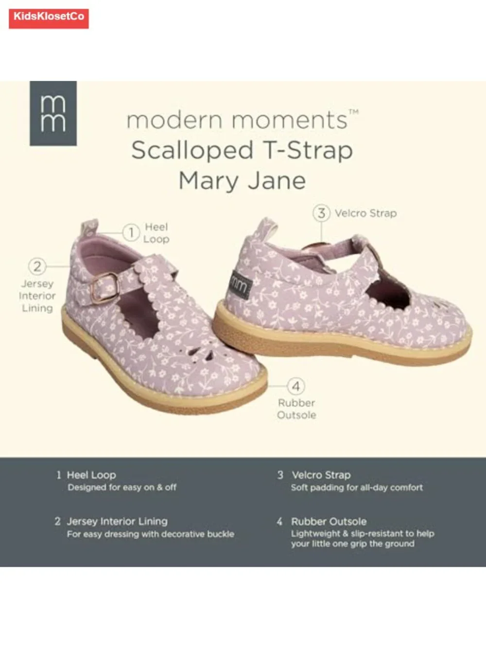 Toddler T-Strap Mary Jane Flats - Faux Leather Floral